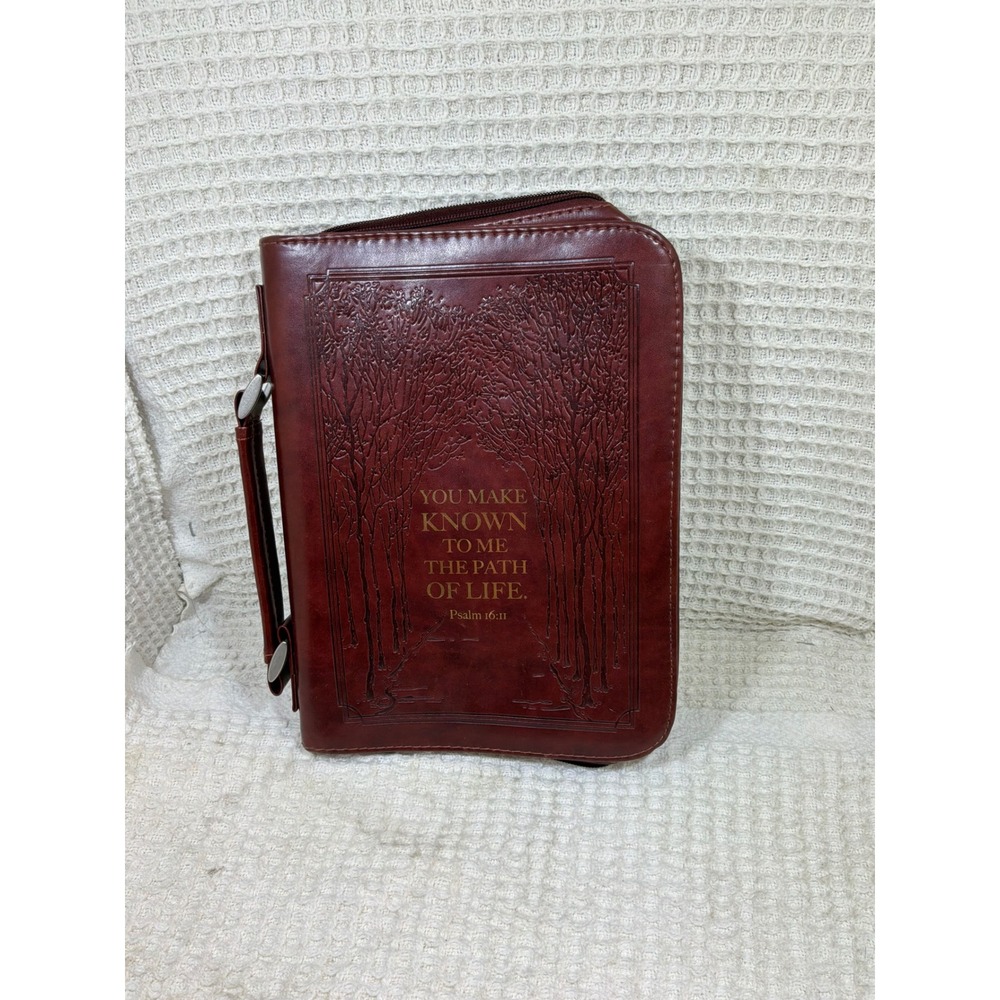 Christian Religious Christian Art Gifts Bible Cover Large Burgundy Brown BBL680